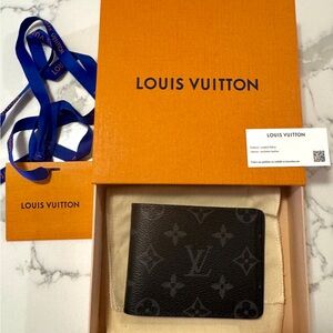 Louis Vuitton Monogram Black Card Holder Slender Wallet
